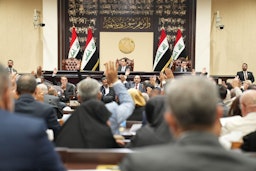 Acting-Speaker Mohsen Al-Mandalawi oversees a session of Iraq's Council of Representatives in Baghdad, Iraq on July 24, 2024. (Source: muhsen.ali2/Facebook)