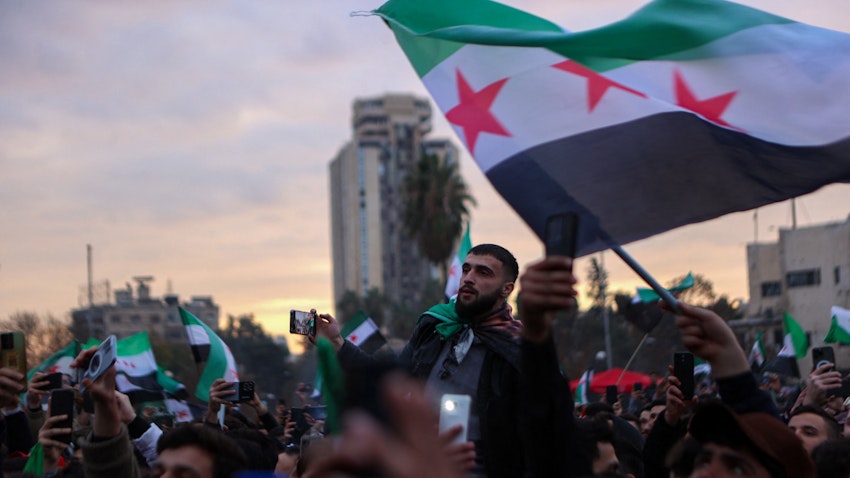 Crowds of people celebrate the fall of Bashar Al-Assad in Aleppo, Syria on Dec. 21, 2024. (Photo via Getty Images) Crowds of people celebrate the fall of Bashar Al-Assad in Aleppo, Syria on Dec. 21, 2024. (Photo via Getty Images)