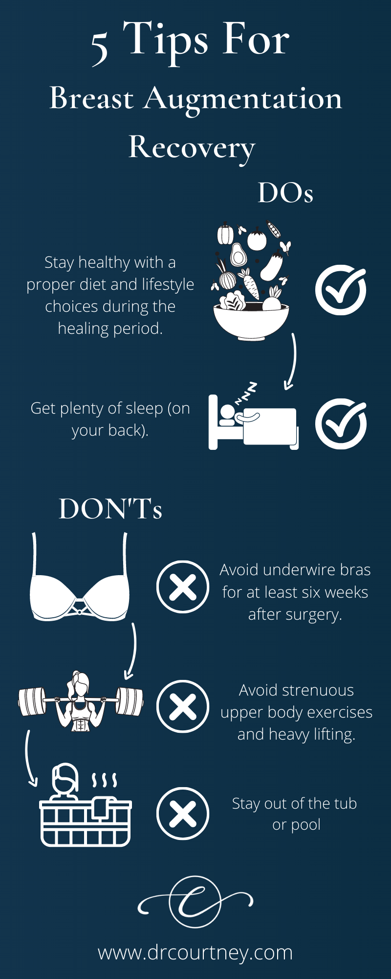 5 Tips for Breast Augmentation Recovery infrographic