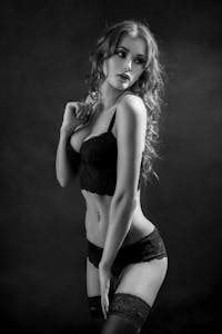 model in black and white