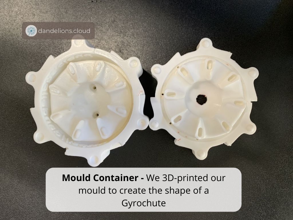 Mould container to create the silicone toy