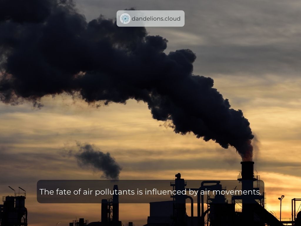 The fate of air pollutants is influenced by air movements.