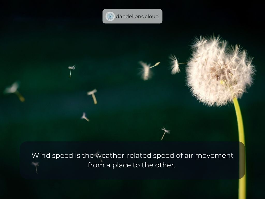 Wind speed is the weather-related speed of air movement from a place to the other.