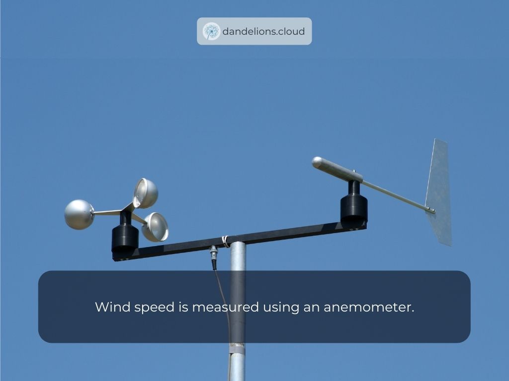 wind speed is measured using an anemometer