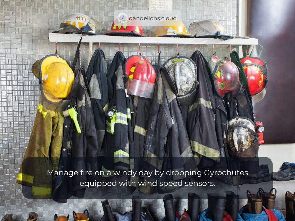 Manage fire on a windy day by dropping Gyrochutes equipped with wind speed sensors.