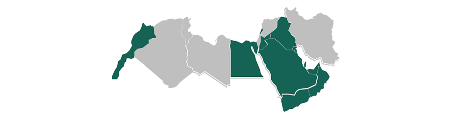 Map with highlighted regions