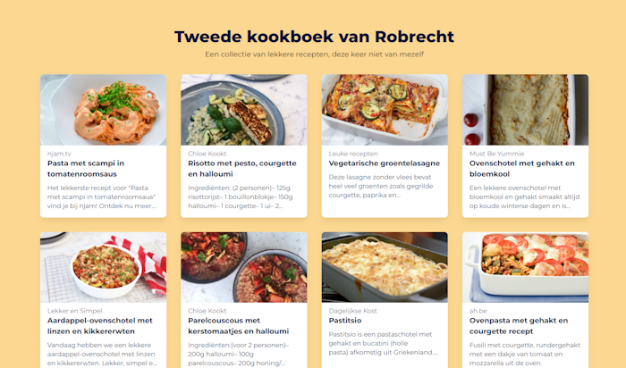 Tweede kookboek van Robrecht - Screenshot