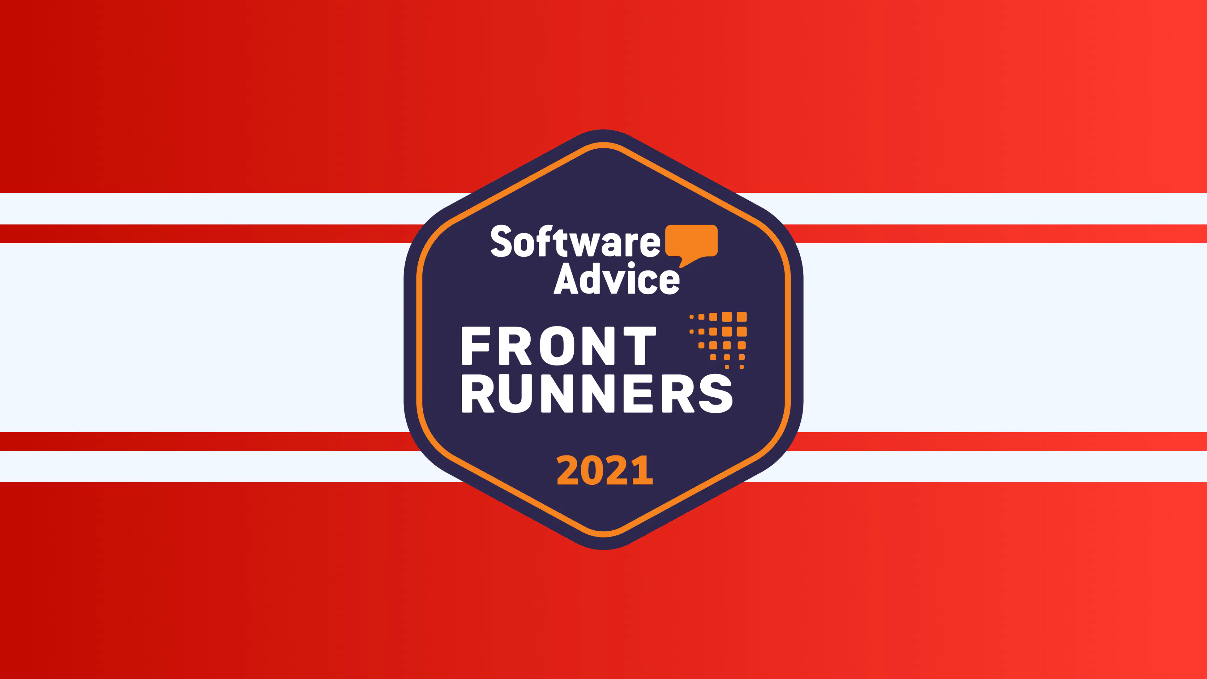 graphic showing software advice frontrunners badge