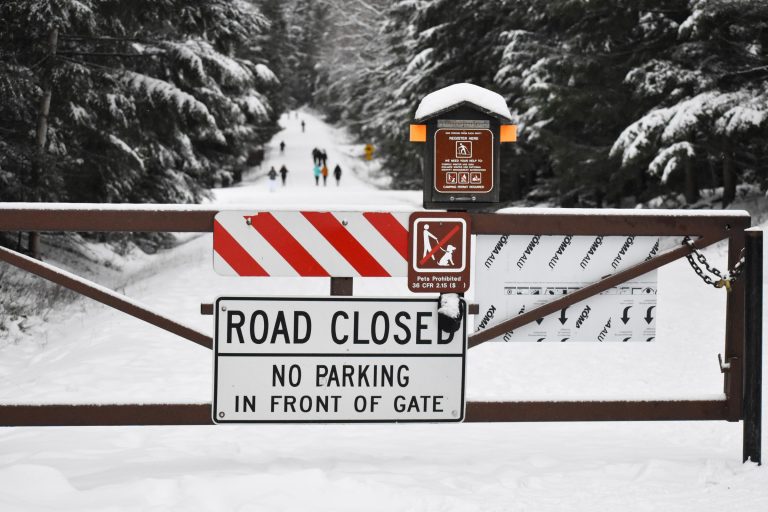 Road closed sign