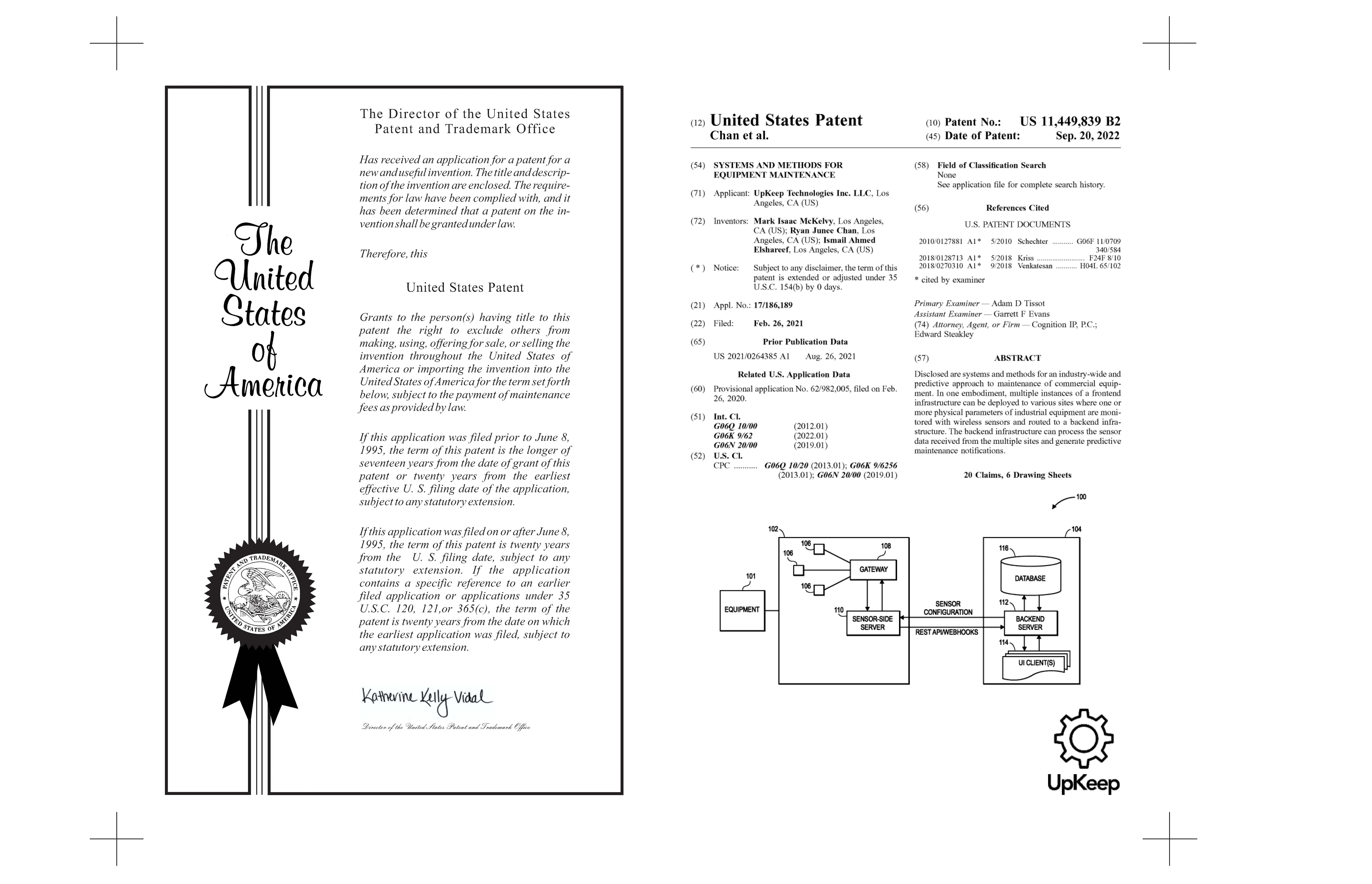 screenshot of the upkeep edge patent