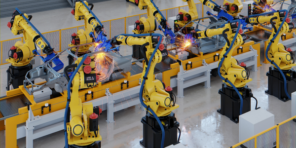 Industrial automation machines in a factory