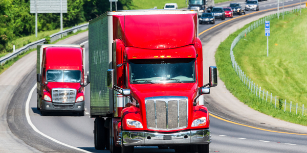 Trucks on a highway