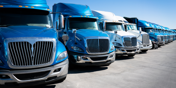 Some of the trucks in the trucking industry waiting and ready to go.