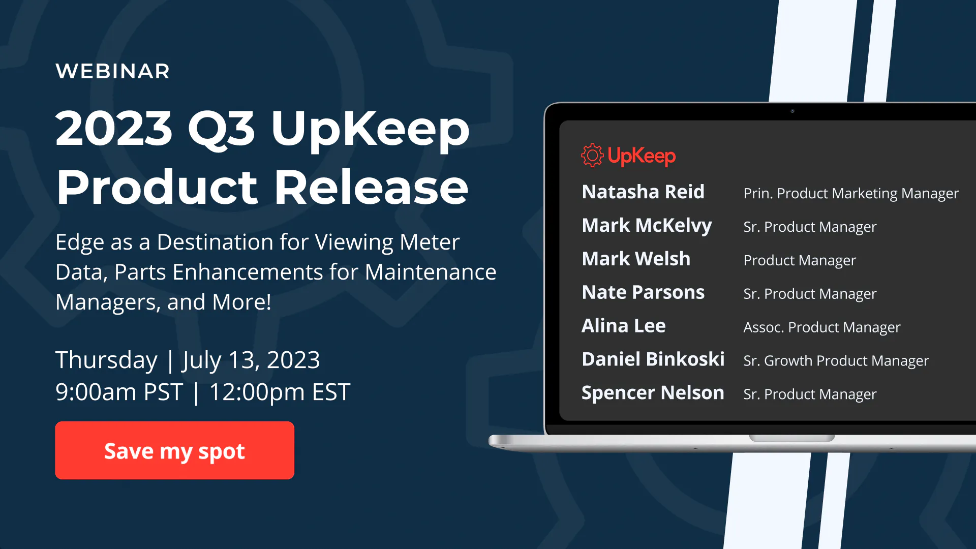 Webinar de lanzamiento de producto UpKeep 2023 Q3
