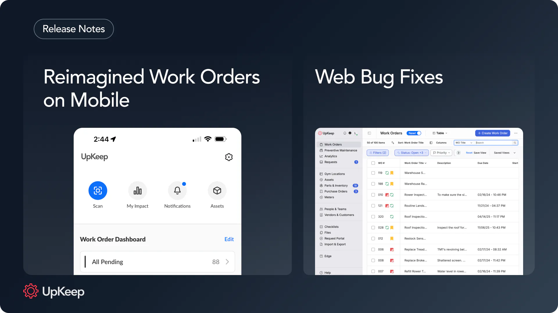 Redesigned Work Orders on Mobile & Smoother Web Workflows