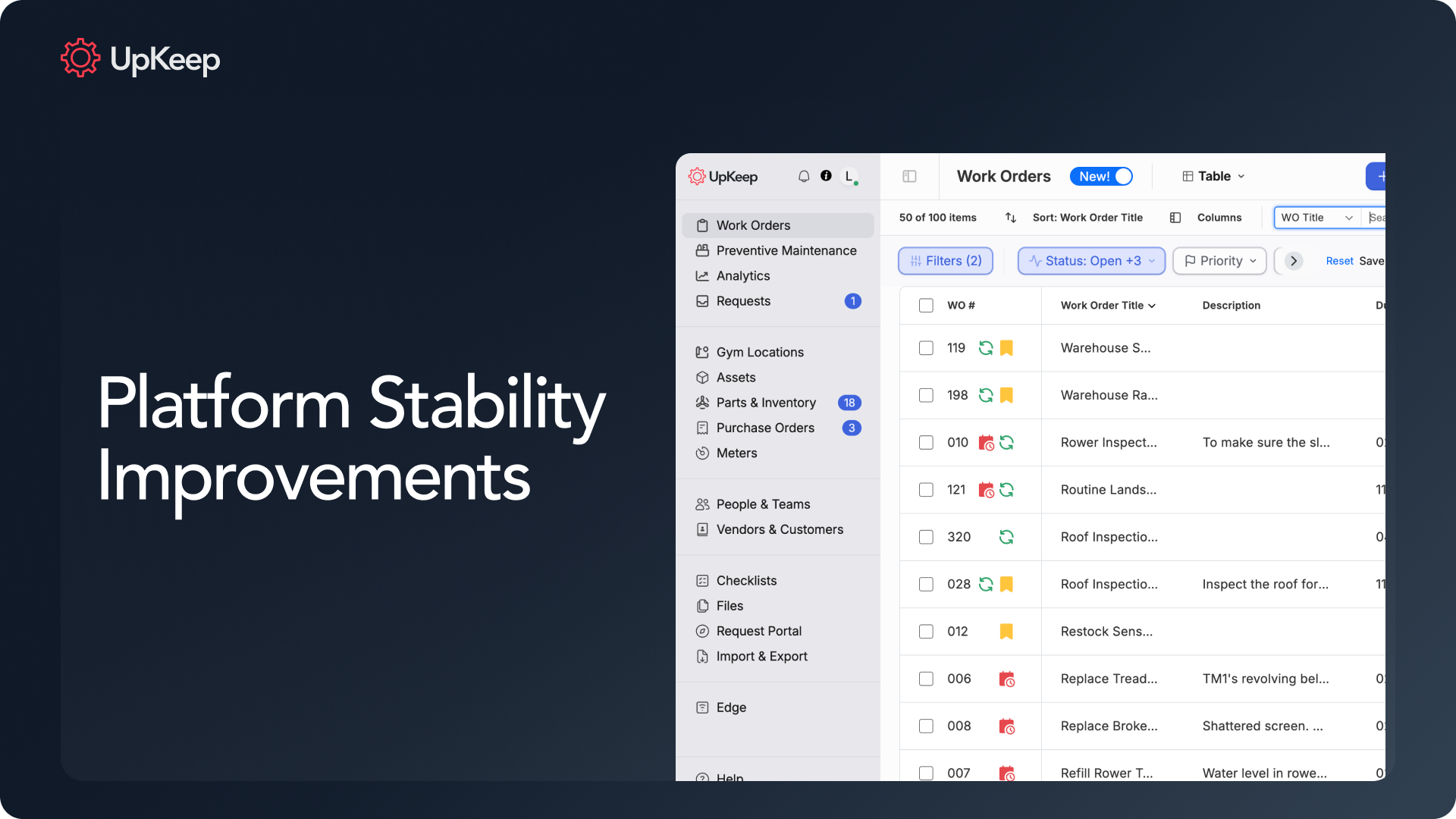 Platform Stability Improvements
