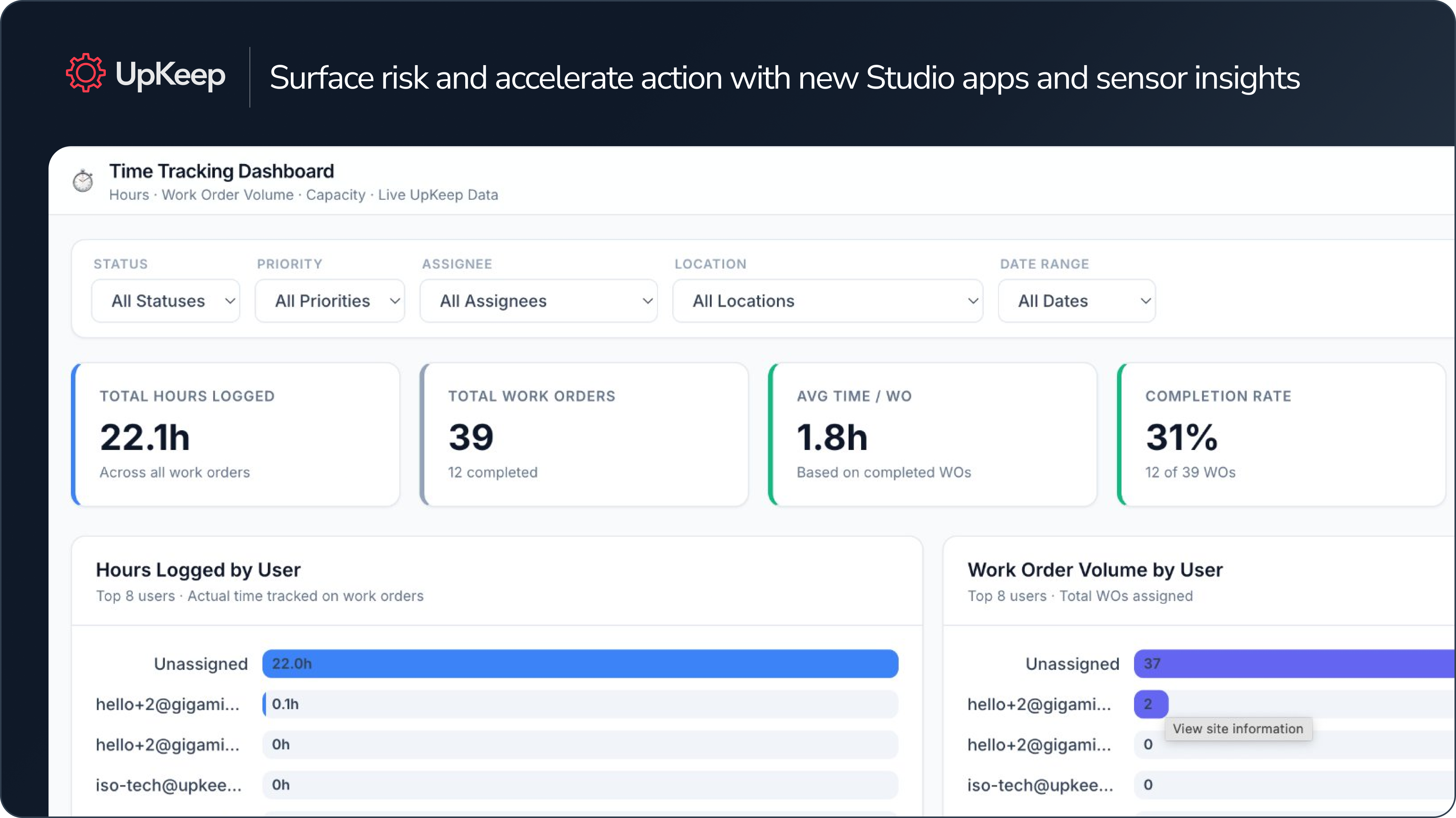 Upkeep Item New UpKeep Features: Studio Apps, AI Sensor Insights & Bulk Work Order ...