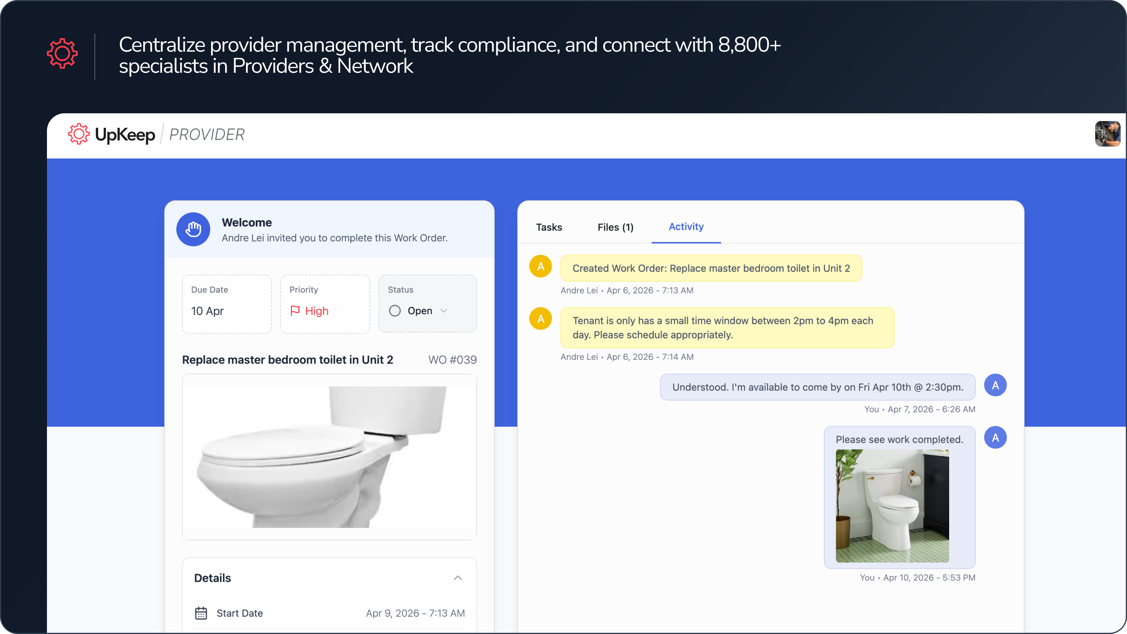 Upkeep Sign In UpKeep Providers: Manage External Vendors, Compliance & Work History