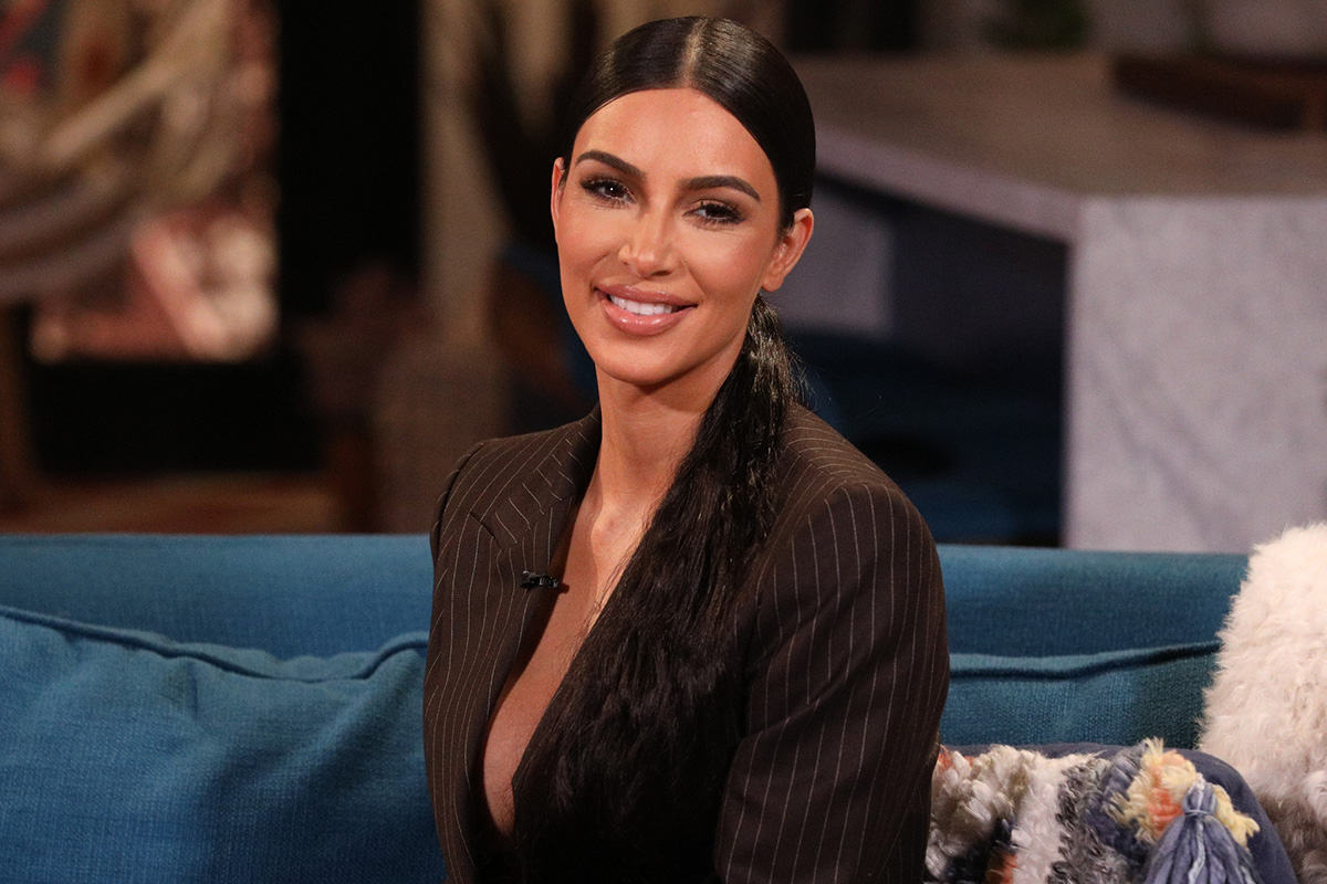 Kim Kardashian on the set of Busy Tonight