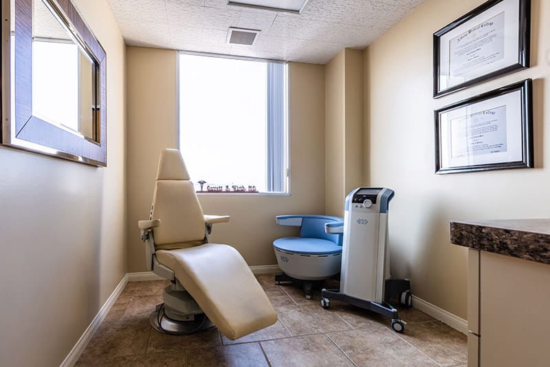 A photo of one of the patient rooms at Wirth Plastic Surgery