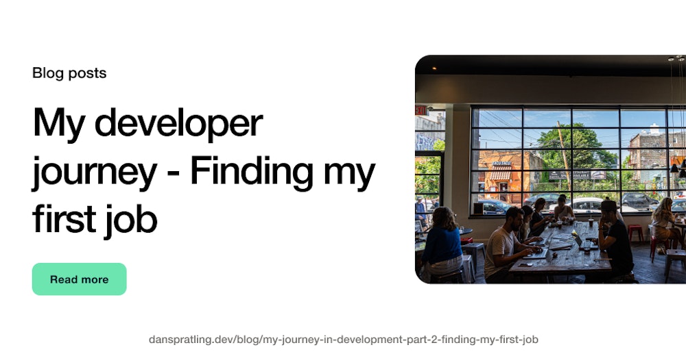 My developer journey - Finding my first job