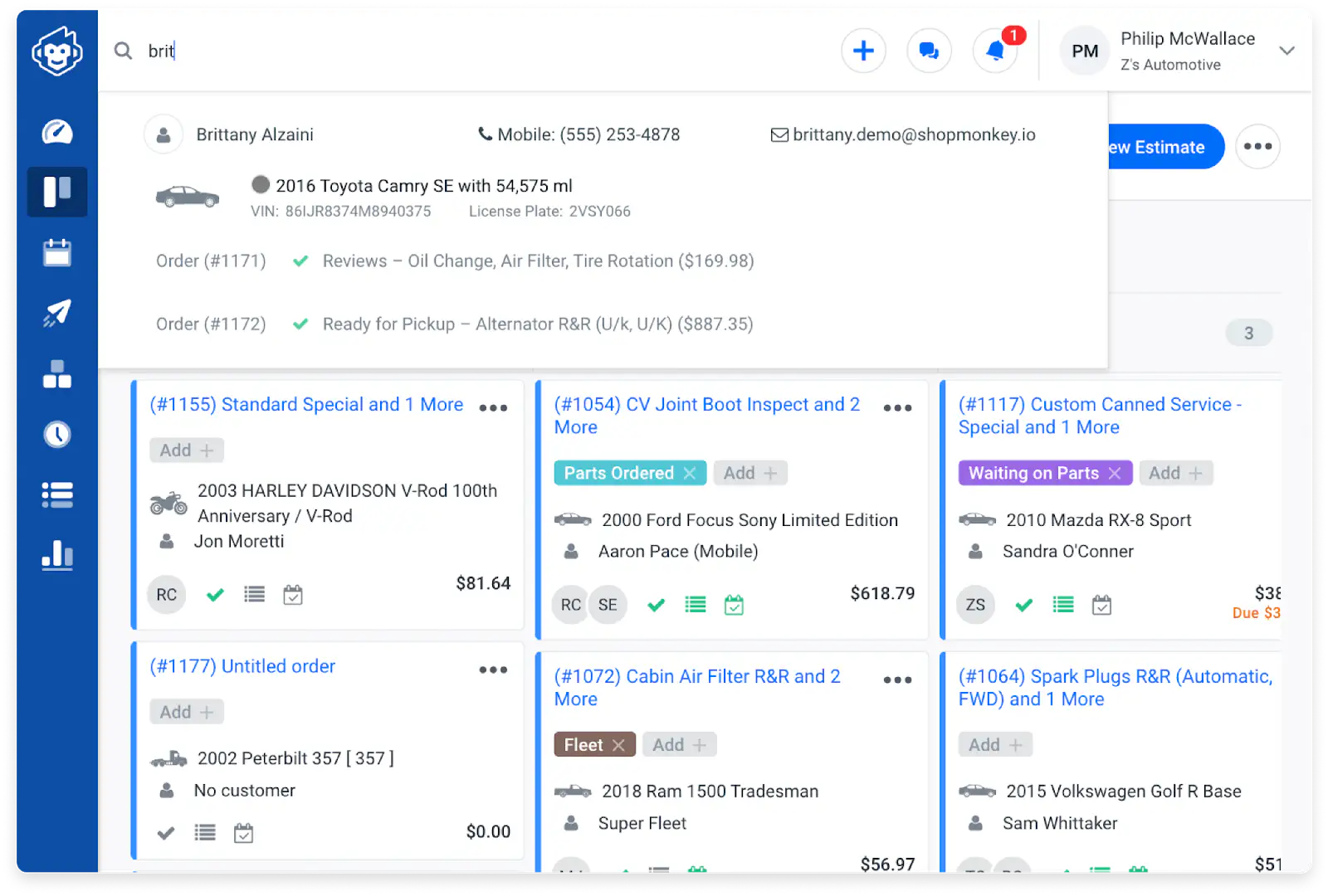 Search quickly through repair history on the fly