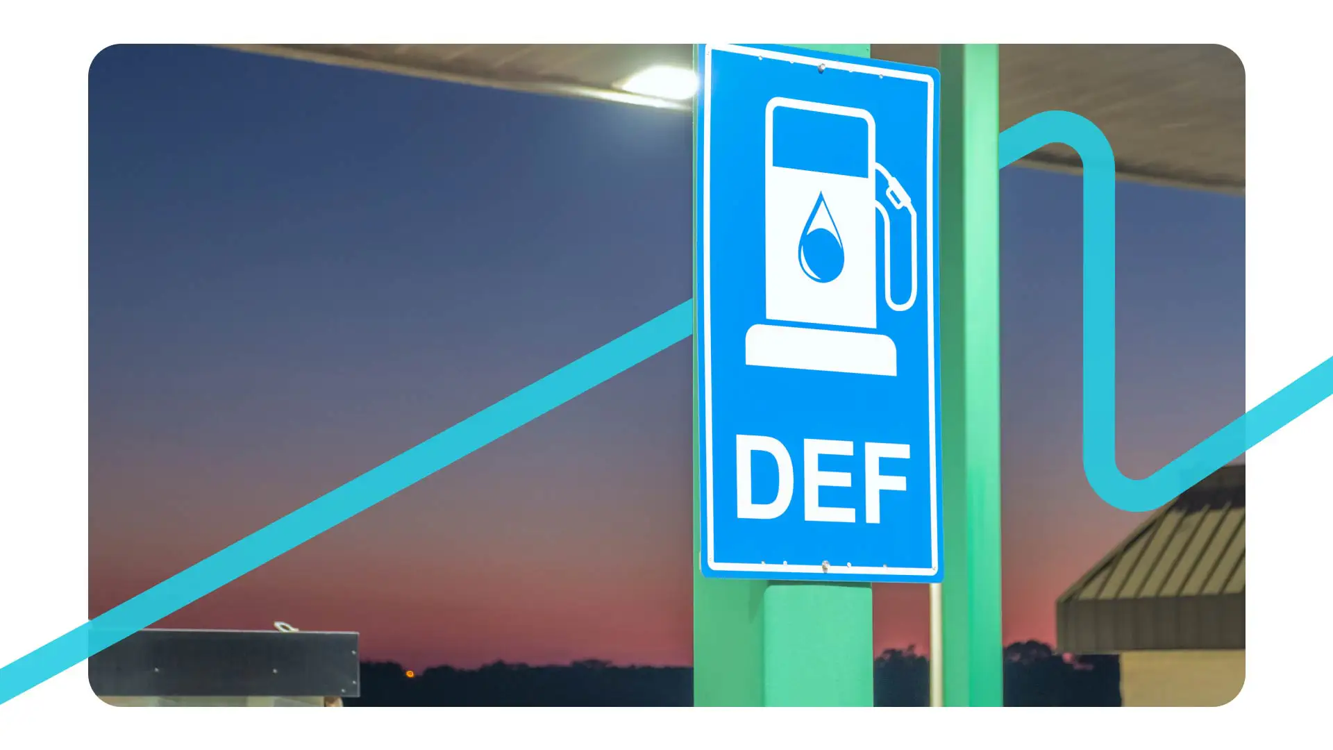 A sign representing a nearby diesel exhaust fluid (DEF) pump.