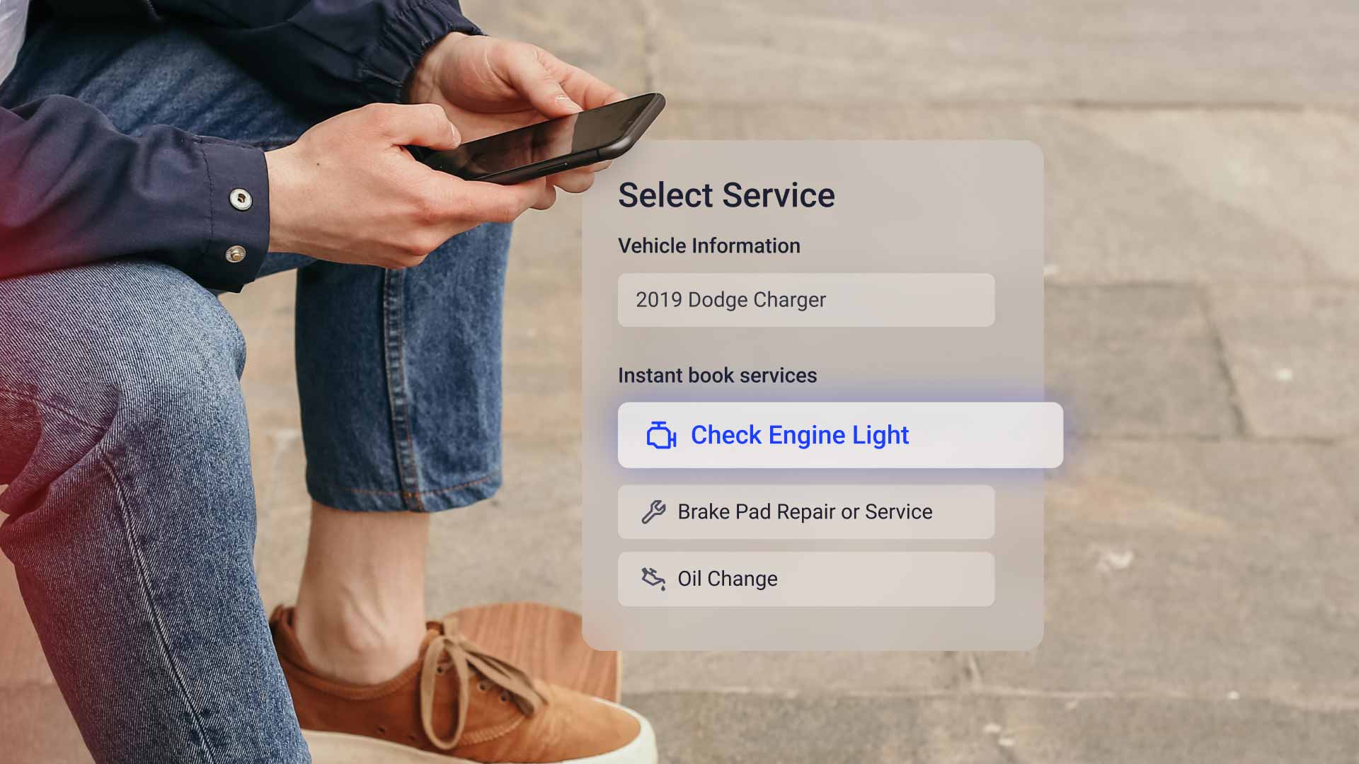 A car owner scheduling an appointment with an auto shop online.