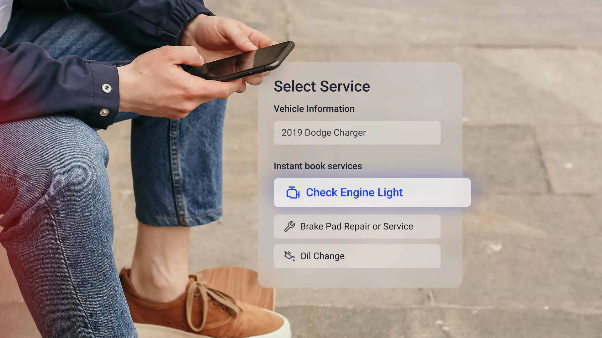 A car owner scheduling an appointment with an auto shop online.