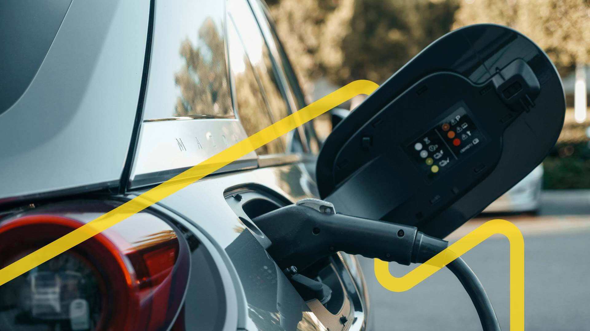 An electric vehicle charging.