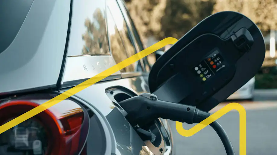 An electric vehicle charging.