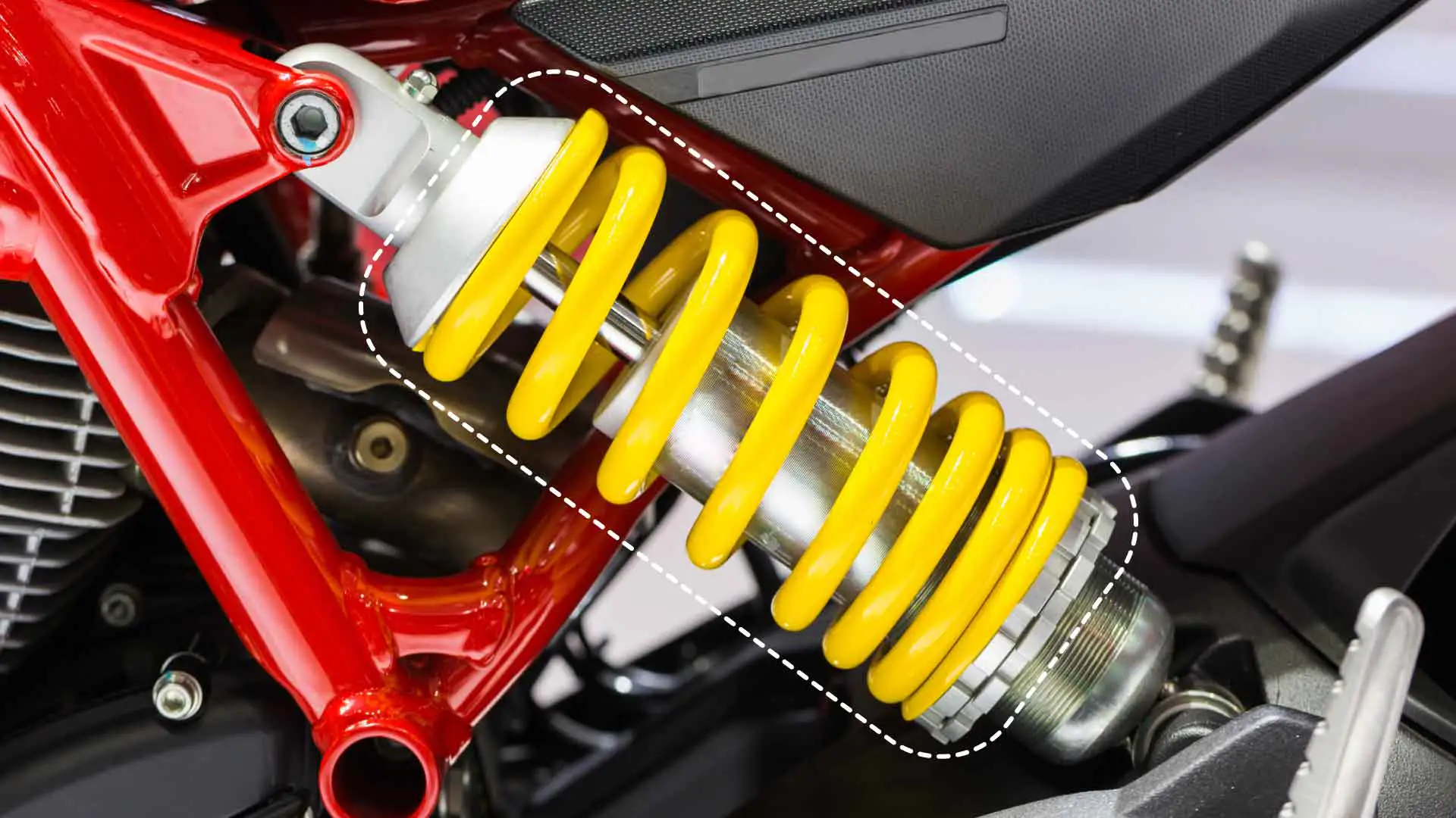 A motorcycle shock absorber.