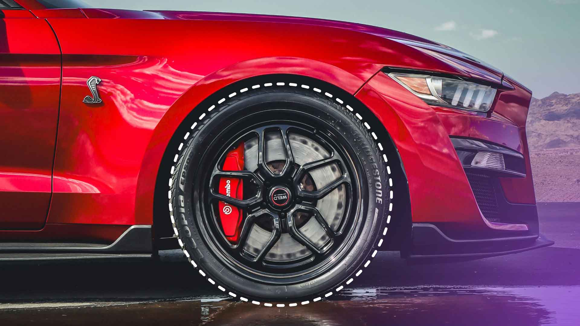 High quality tires on a new vehicle.