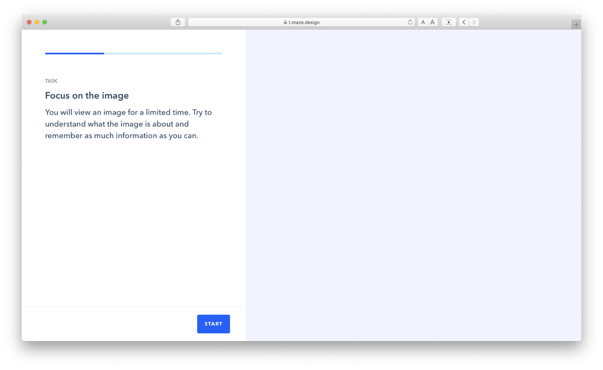 five second test initial screen