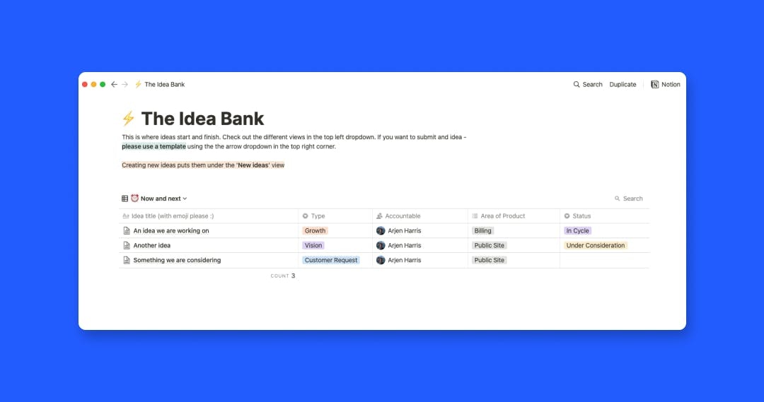 The idea bank