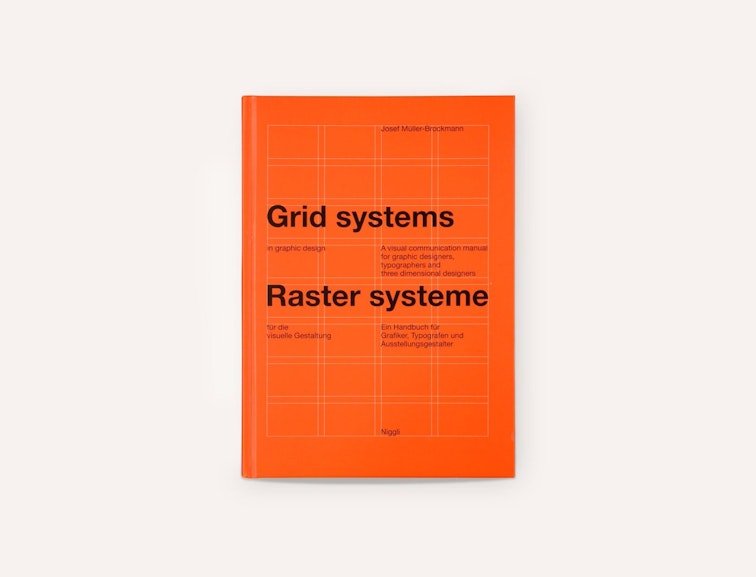 An orange book cover with grid lines