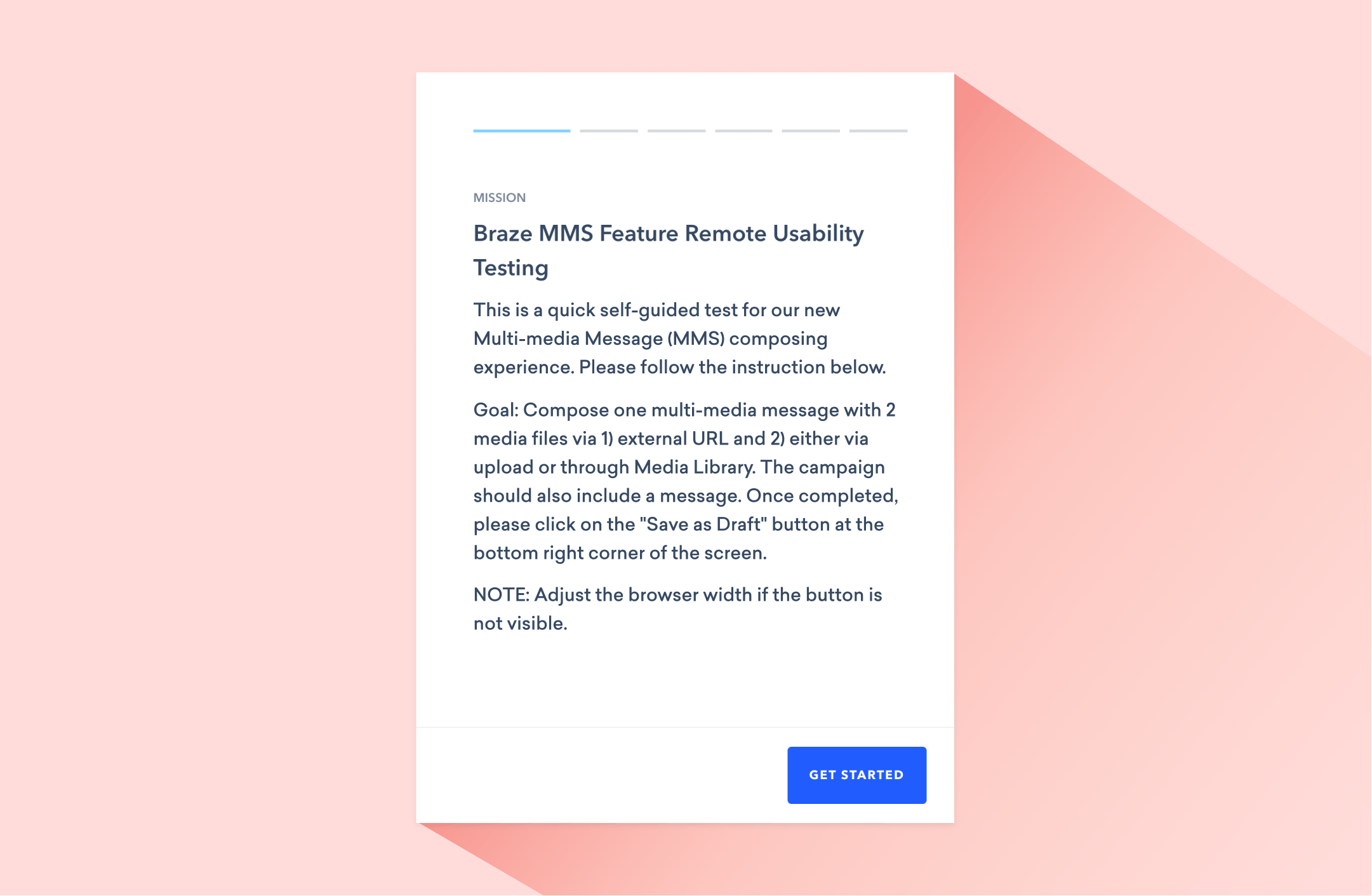 Braze MMS feature usability test in Maze