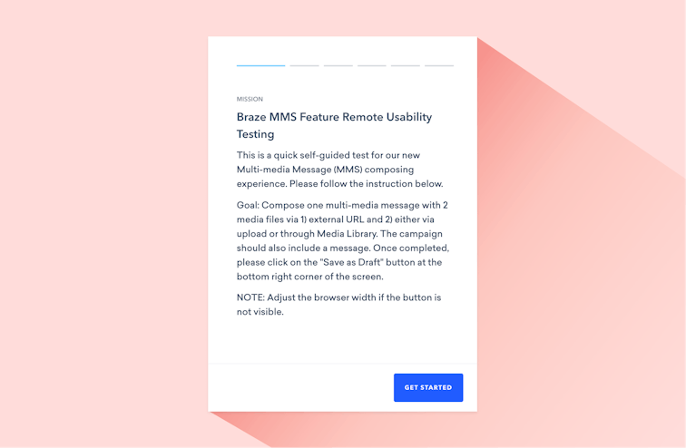 Braze MMS feature usability test in Maze
