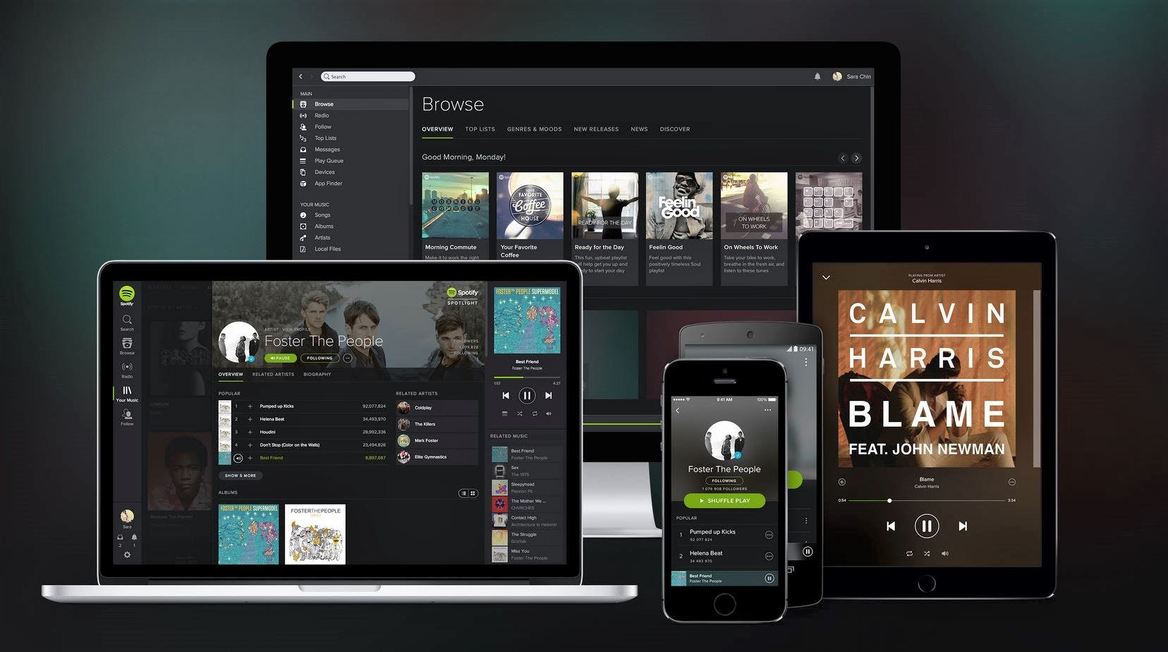spotify dark ui