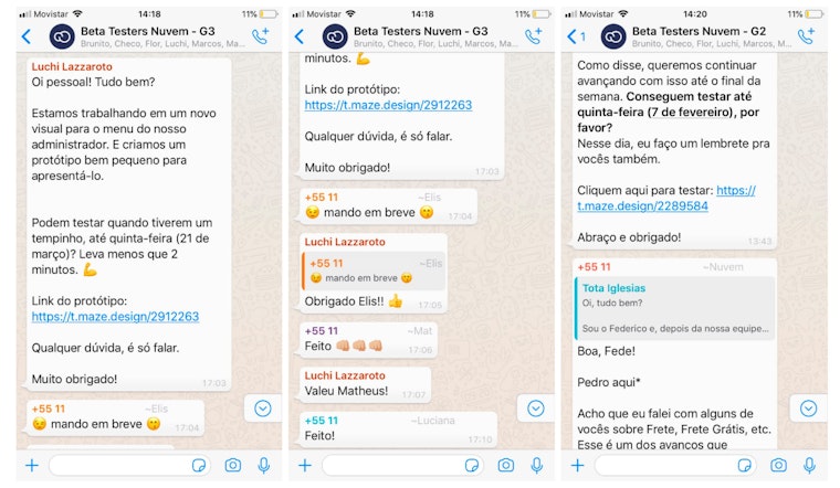 beta testers whatsapp tiendanube