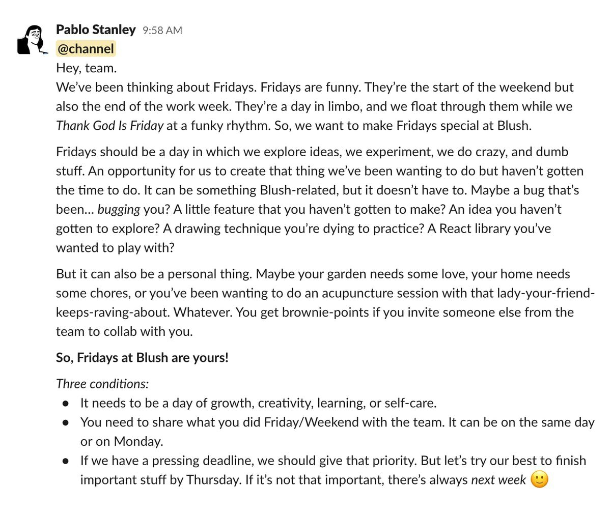 blush pablo stanley slack