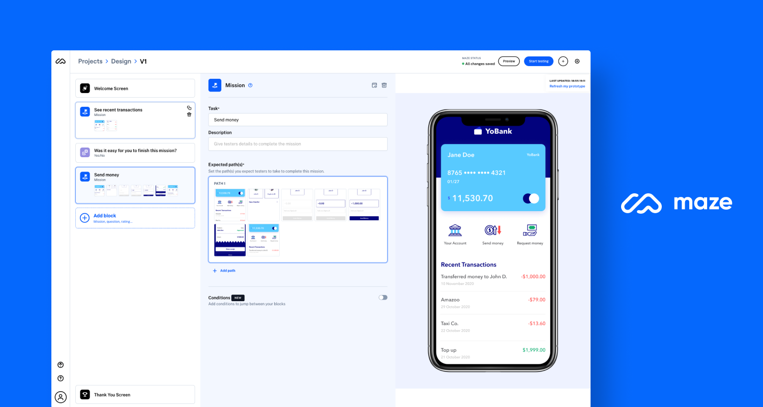 Maze UX/UI design tool