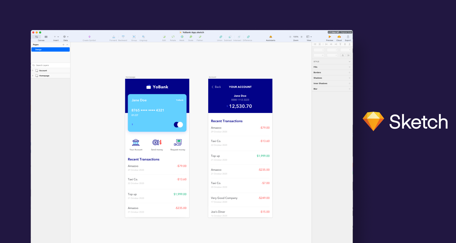 Sketch UX/UI design software