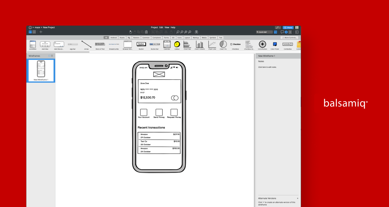 Balsamiq UX design tool