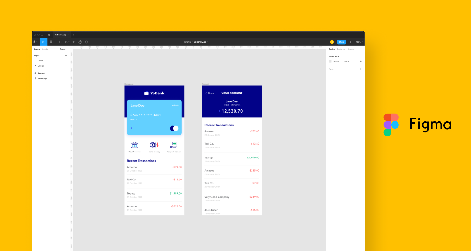 High Fidelity Prototype in Figma of the login/create an account page