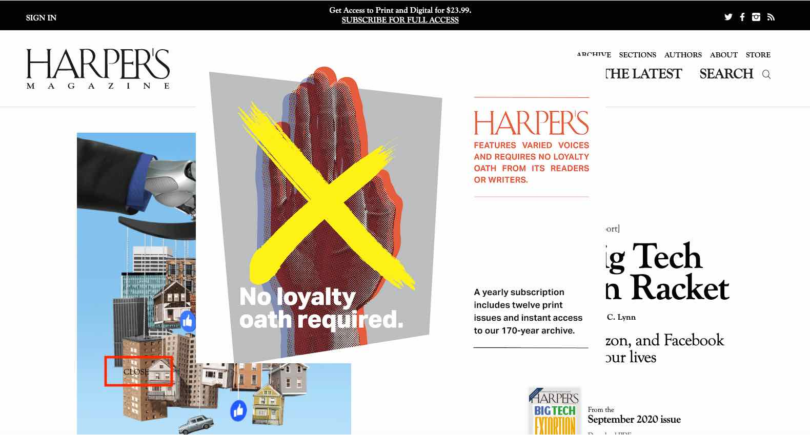 Harper's website