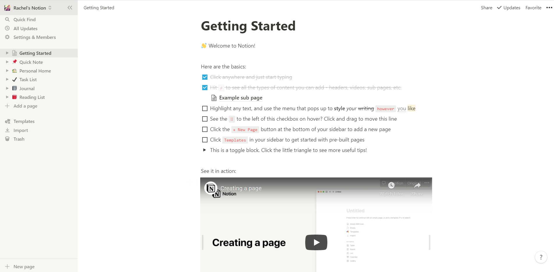 notion ui design example