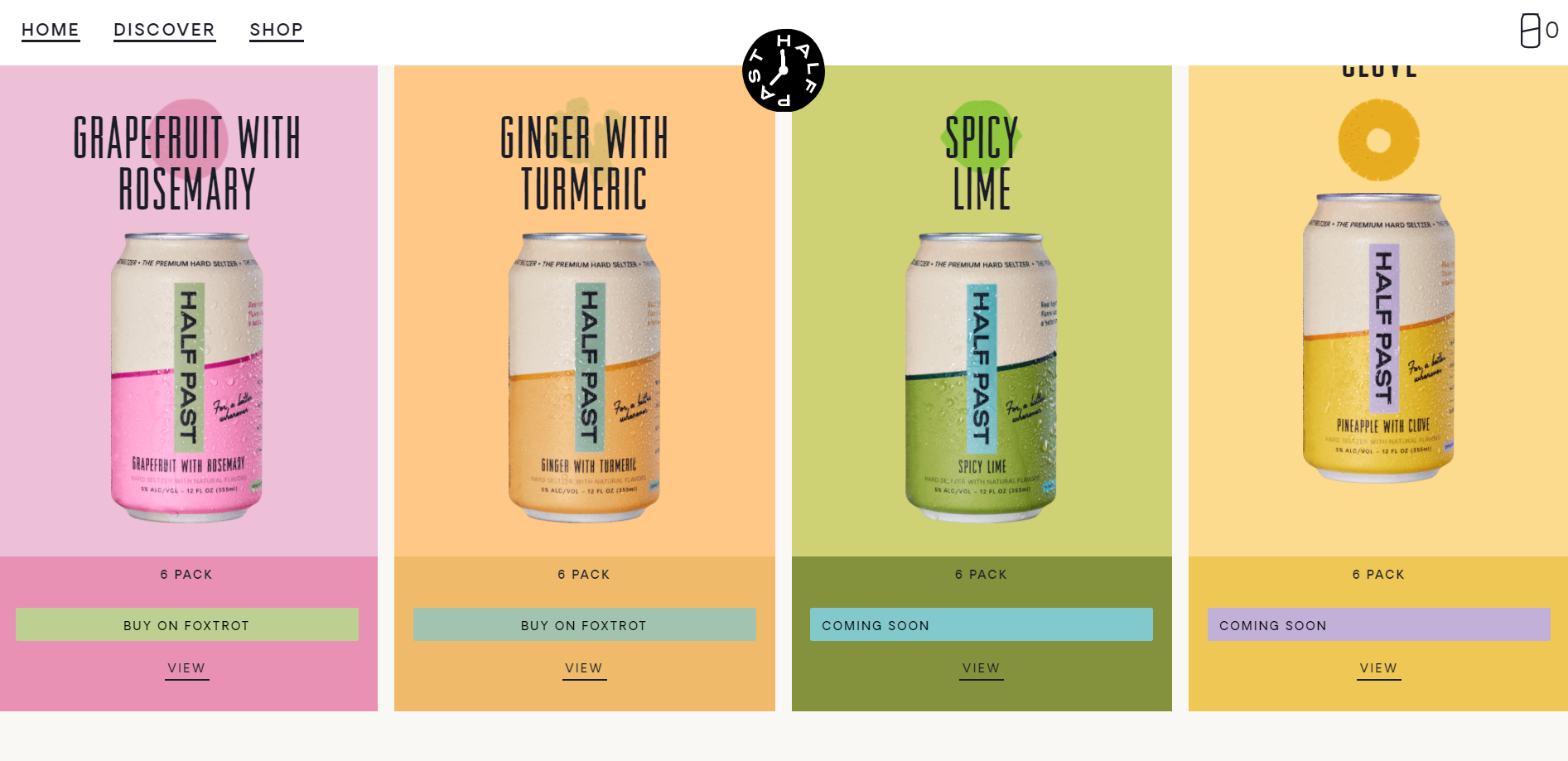 drink half past ui design example