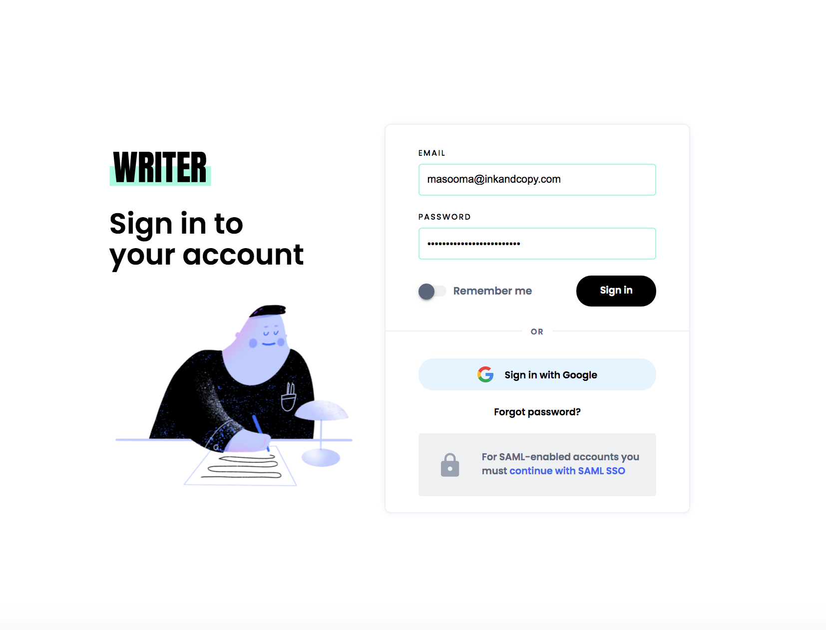 Writer app