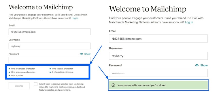 ux presentation examples Mailchimp